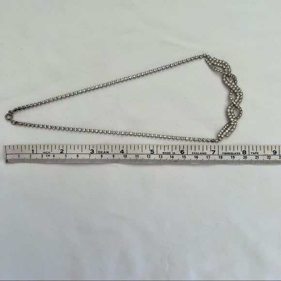 Vintage Twisted Rhinestone Necklace 1980s - Picture 2 of 6